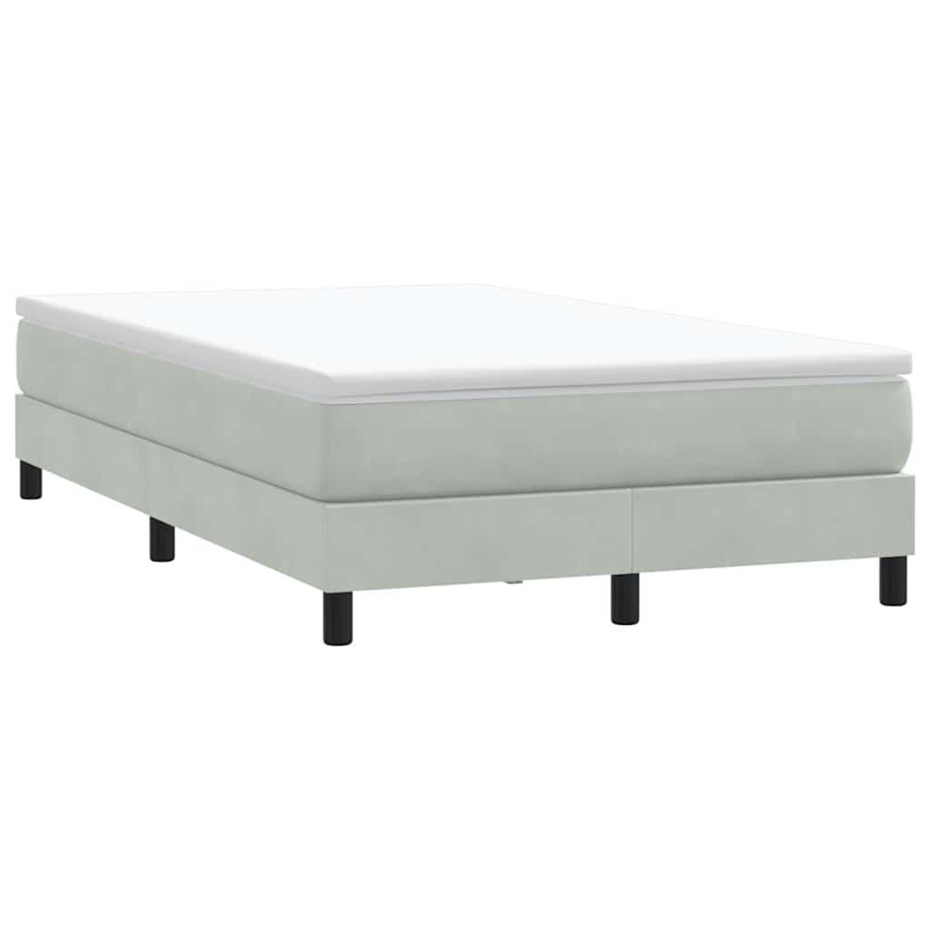 Kontinentalseng uden madras 120x210 cm fløjl lysegrå billede