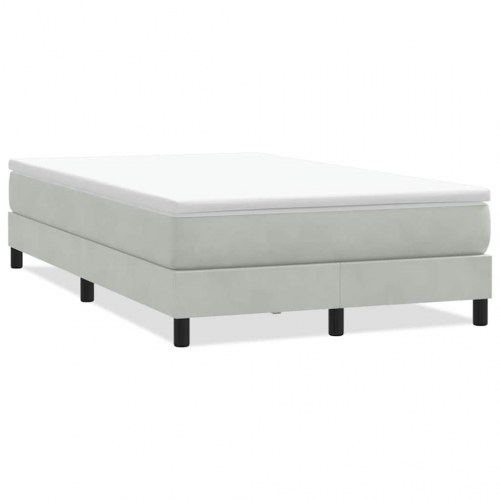 Kontinentalseng uden madras 120×210 cm - fløjl, lysegrå