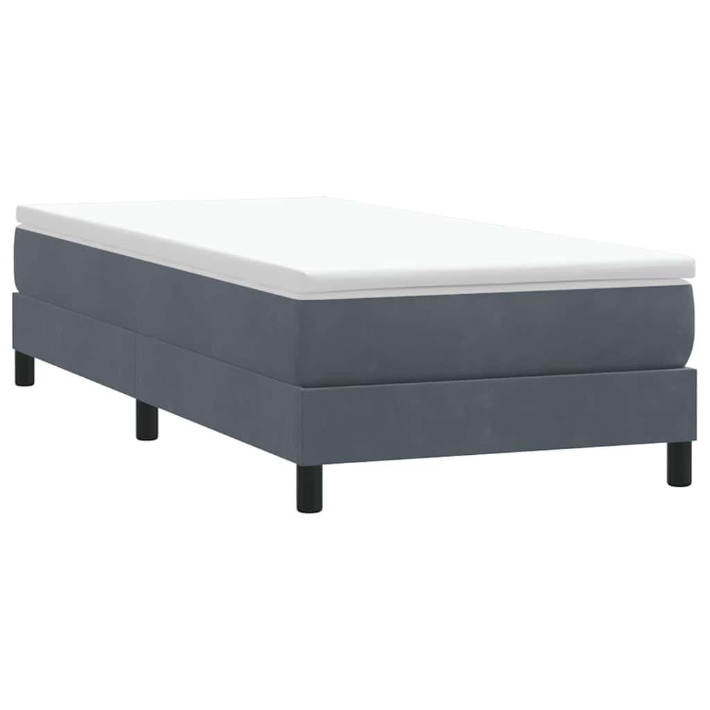Kontinentalseng uden madras 100x210 cm fløjl mørkegrå billede