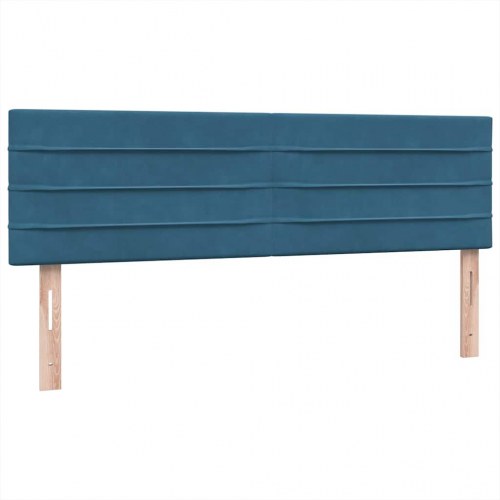 Kontinentalseng med madras 160x210 cm fløjl mørkeblå