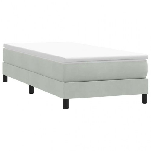 Kontinentalseng uden madras 90x210 cm - fløjl, lysegrå