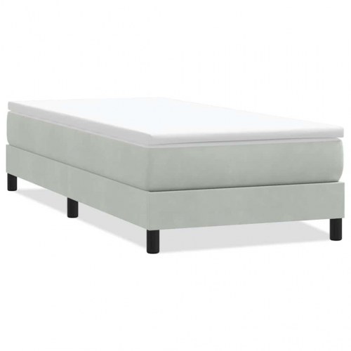 Kontinentalseng uden madras 90x210 cm - fløjl, lysegrå