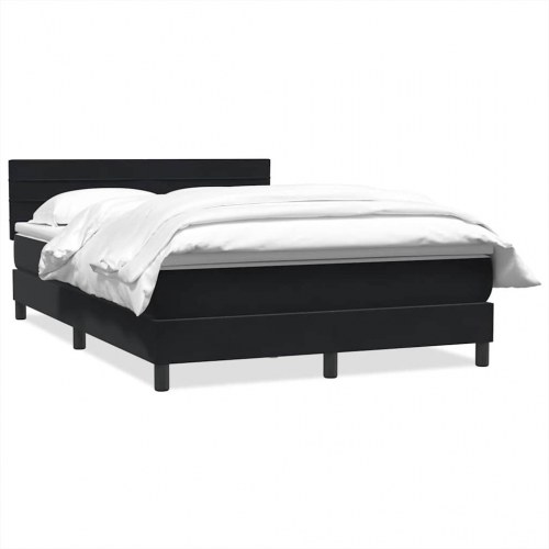 Kontinentalseng med madras 140x210 cm fløjl sort