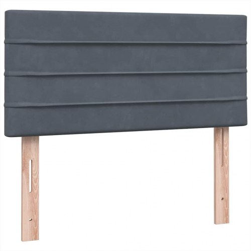 Kontinentalseng med madras 100x210 cm fløjl mørkegrå