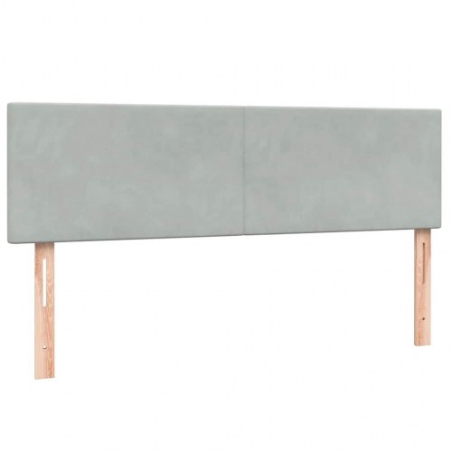 Kontinentalseng med madras 160x210 cm - fløjl, lysegrå