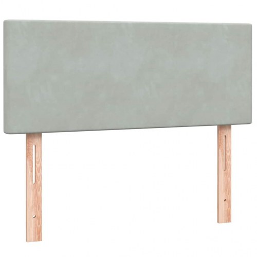 Kontinentalseng med madras 120x210 cm fløjl lysegrå