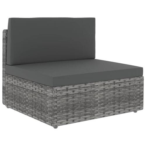 Loungesæt til haven 8 dele med hynder polyrattan grå