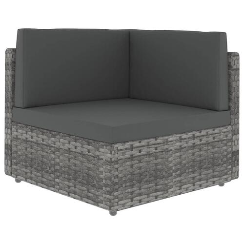Loungesæt til haven 8 dele med hynder polyrattan grå