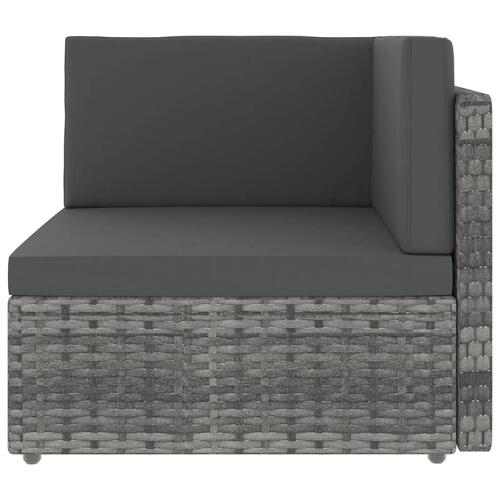 Loungesæt til haven 8 dele med hynder polyrattan grå