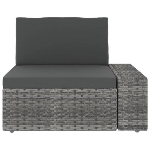 Loungesæt til haven 8 dele med hynder polyrattan grå