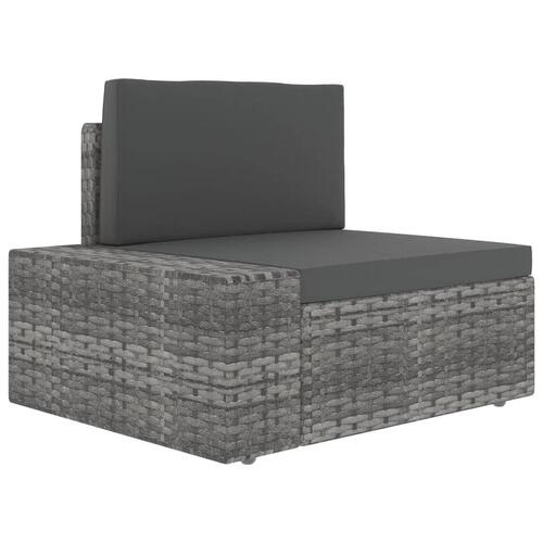 Loungesæt til haven 8 dele med hynder polyrattan grå