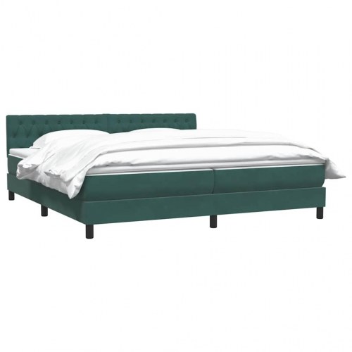 Kontinentalseng med madras 180x210 cm fløjl mørkegrøn