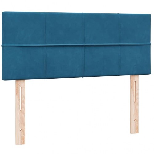 Kontinentalseng med madras 120x220 cm fløjl mørkeblå