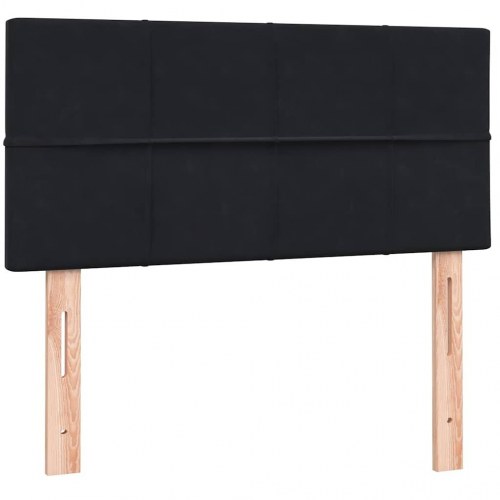 Kontinentalseng med madras 100x220 cm fløjl sort