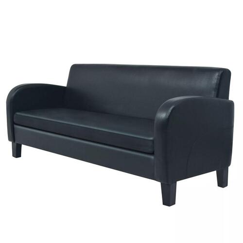 2 personers sofa kunstlæder sort