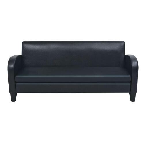 2 personers sofa kunstlæder sort