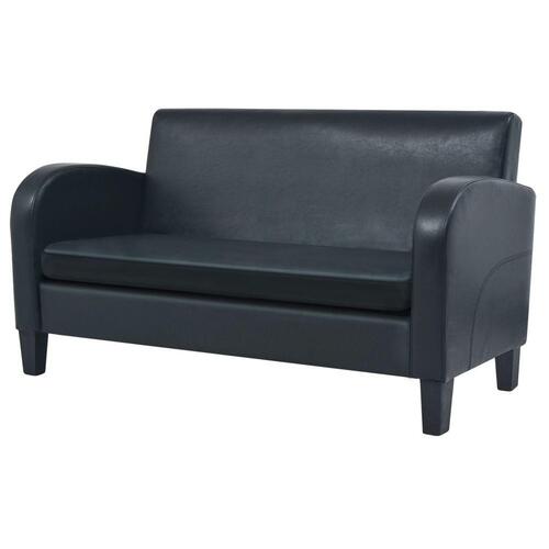 2 personers sofa kunstlæder sort