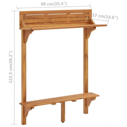 Altanbord 90x37x122,5 cm massivt akacietræ