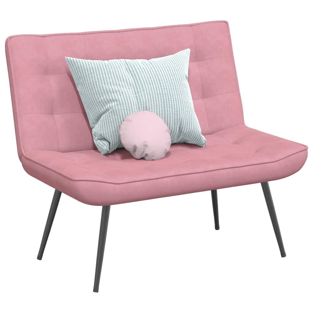 Bænk 110x74x84 cm velour lyserød billede