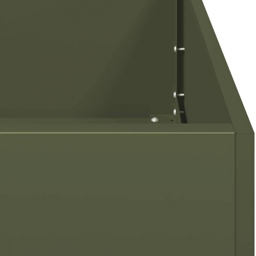 Plantekasse 40×80×40 cm i koldvalset stål - olivengrøn