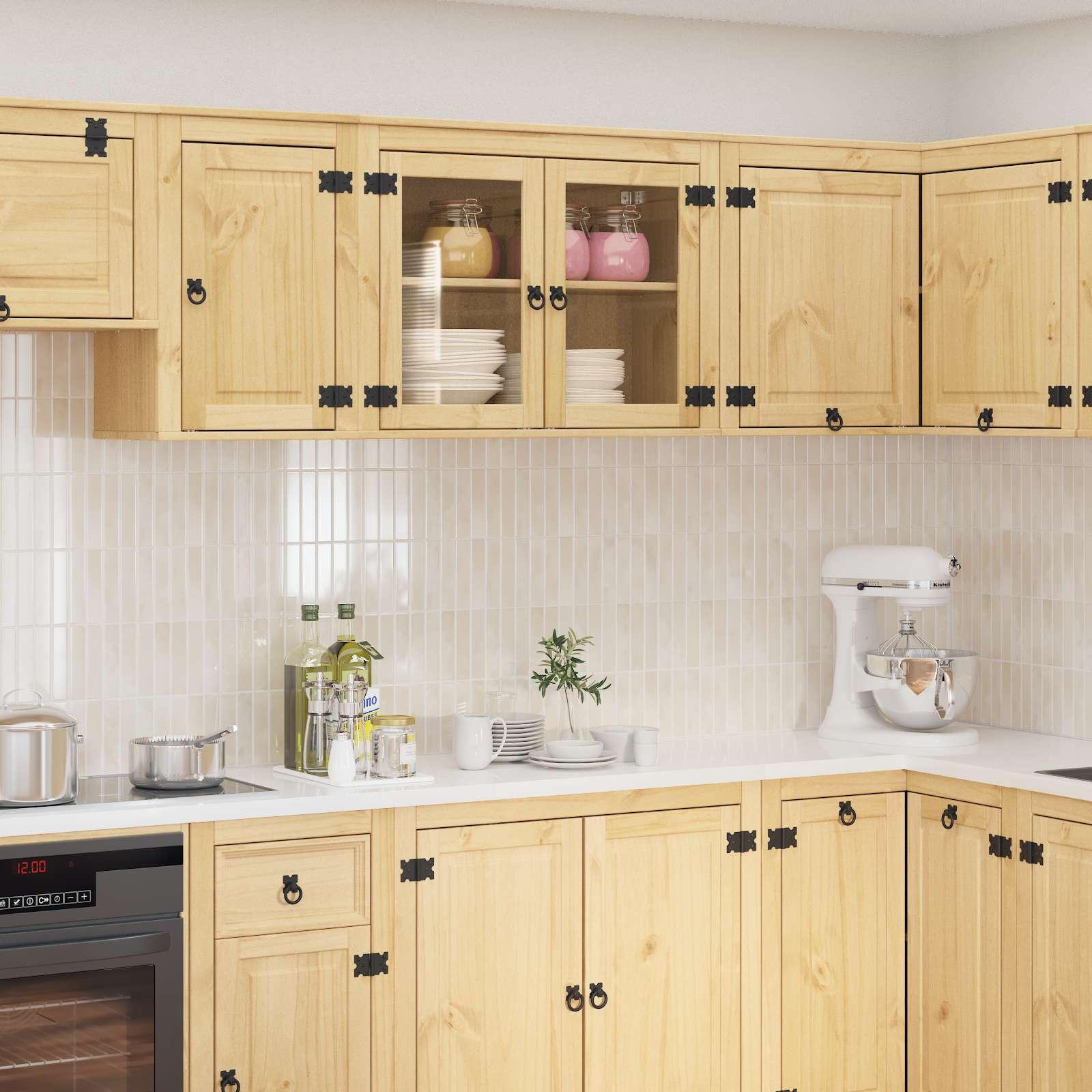 Kabinet med hylde Honning 60 x 32 x 40 cm Massiv fyrretræ billede