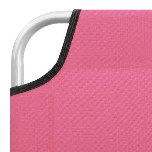 Foldbar liggestol stål og stof pink