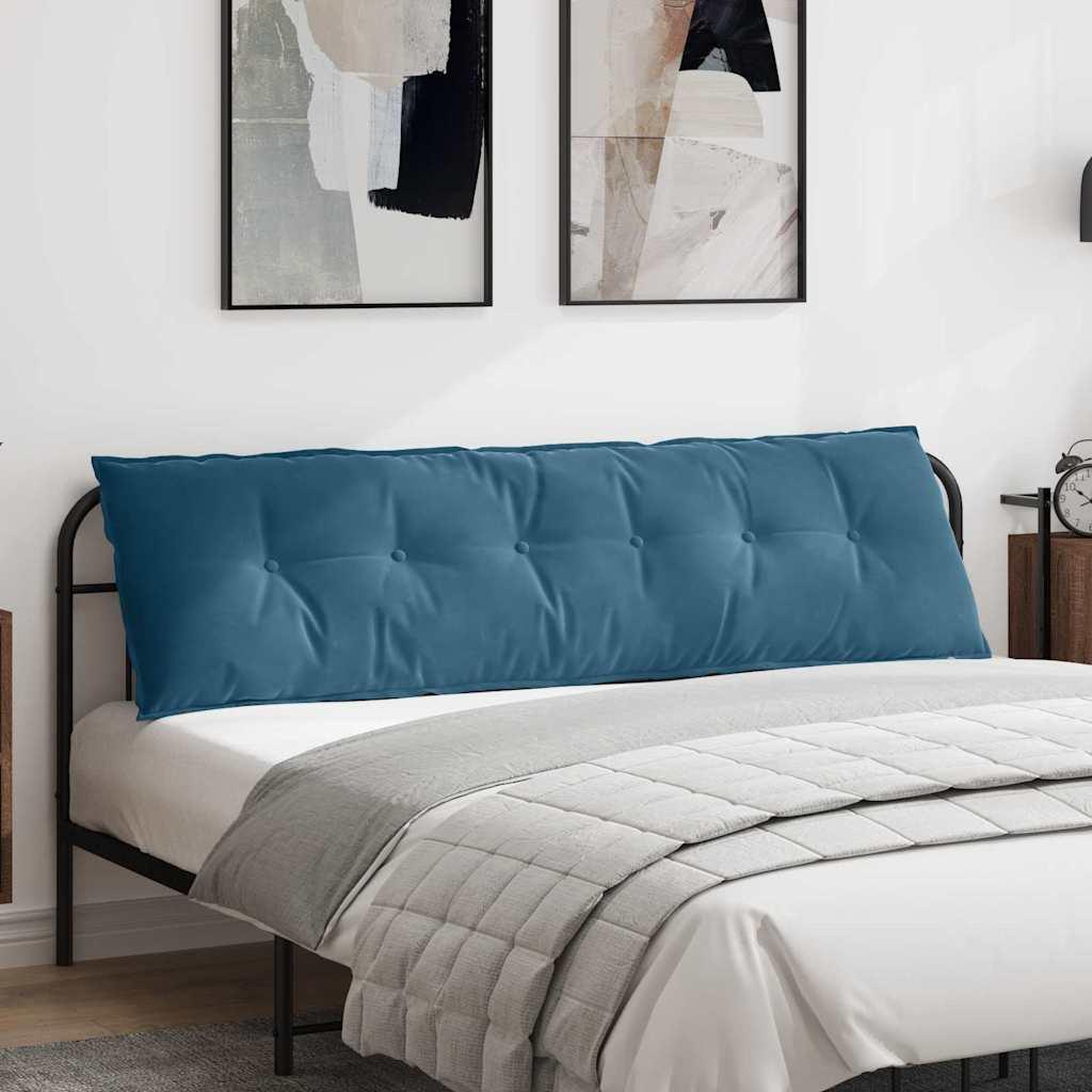 Rygpude Blå 180 x 50 cm Velourstof billede