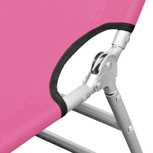 Foldbar liggestol med nakkehynde stål pink