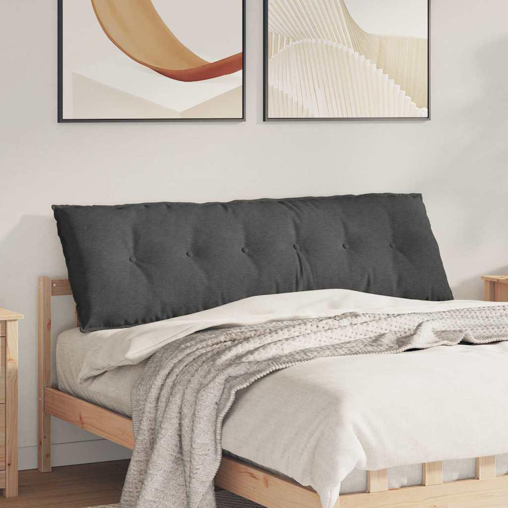 Rygpude Mørkegrå 160 x 50 cm Velourstof billede