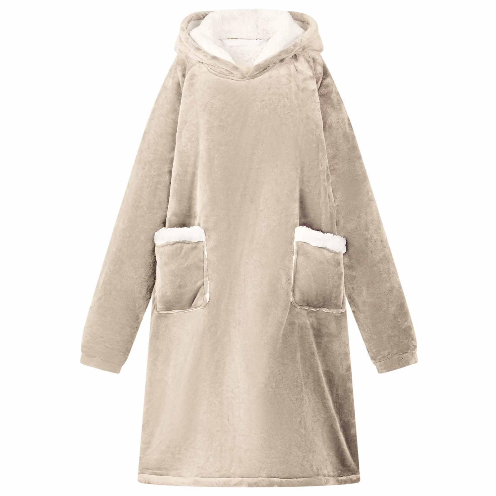 Tæppe-hoodie Beige s Fleece og Flannel billede