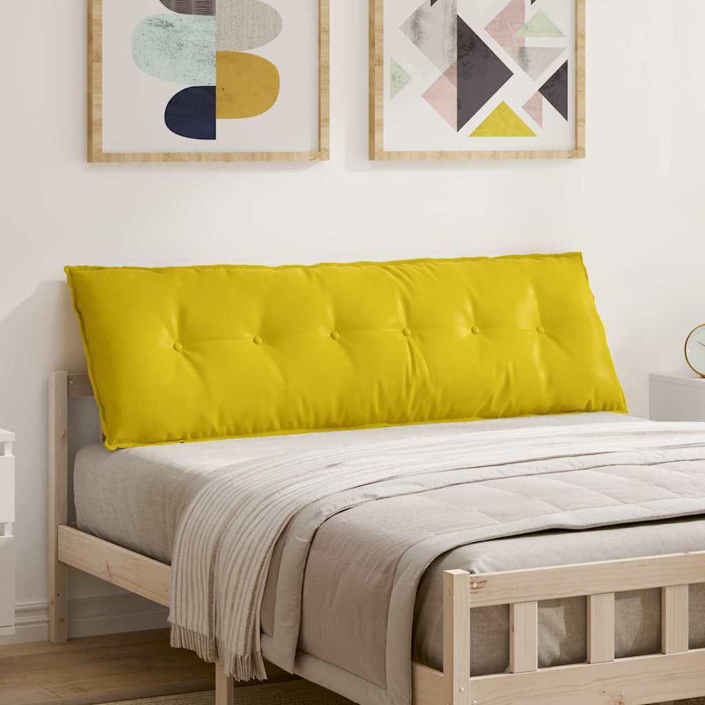 Rygpude Gul 160 x 50 cm Velourstof billede