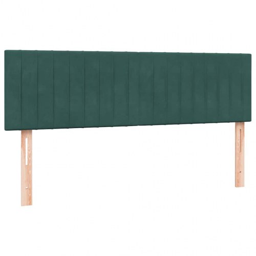 Kontinentalseng med madras 160×220 cm - fløjl, mørkegrøn