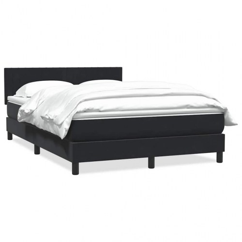 Boxspring seng med madras Sort 160x220 cm Fløjl