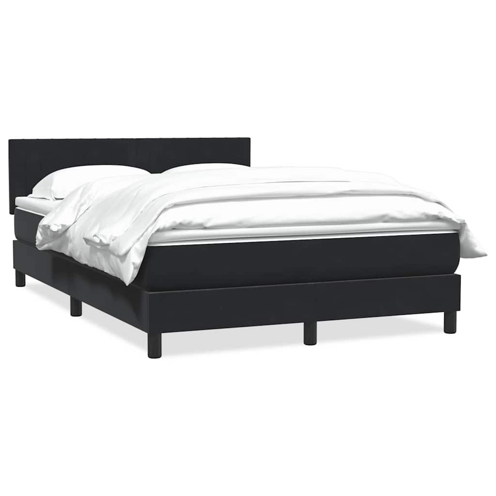 Boxspring seng med madras Sort 160x220 cm Fløjl