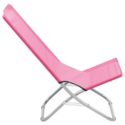 Foldbare strandstole 2 stk. stof pink