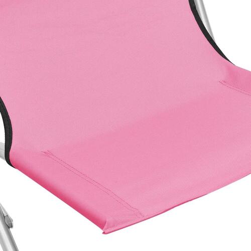 Foldbare strandstole 2 stk. stof pink