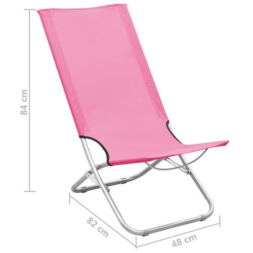 Foldbare strandstole 2 stk. stof pink
