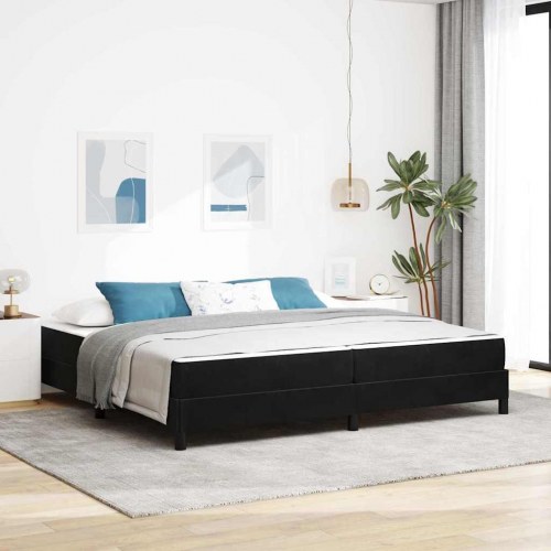 Kontinentalseng med madras 200 x 220 cm sort stof