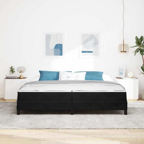 Kontinentalseng med madras 200 x 220 cm sort stof