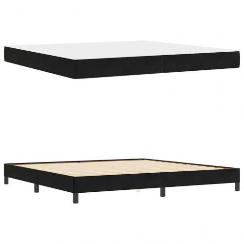 Kontinentalseng med madras 200 x 220 cm sort stof