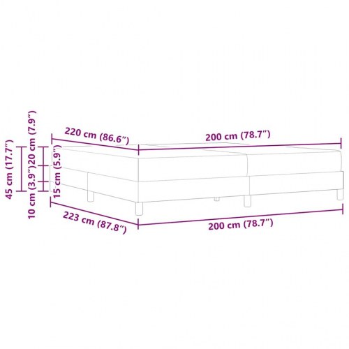 Kontinentalseng med madras 200 x 220 cm sort stof