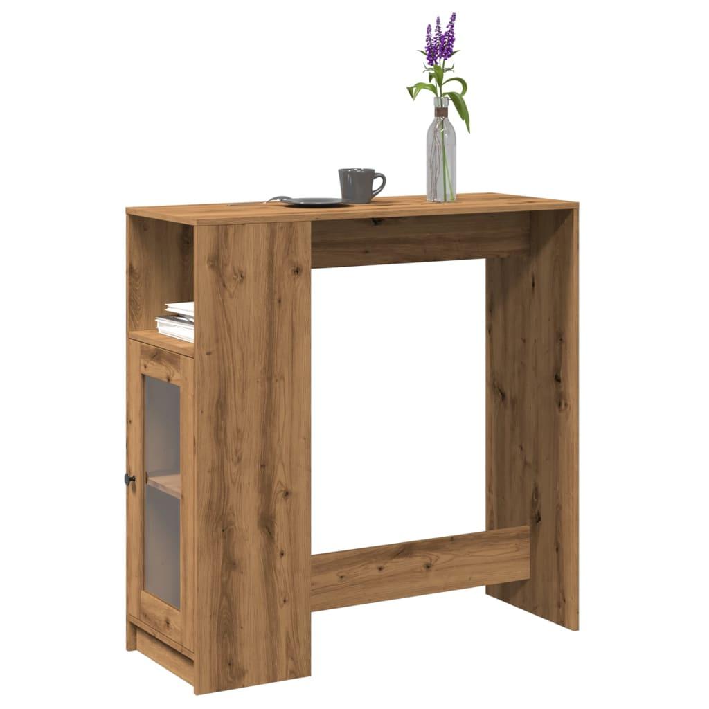 Barbord m. stativer 101x40x103,5 cm konstrueret træ egetræslook billede