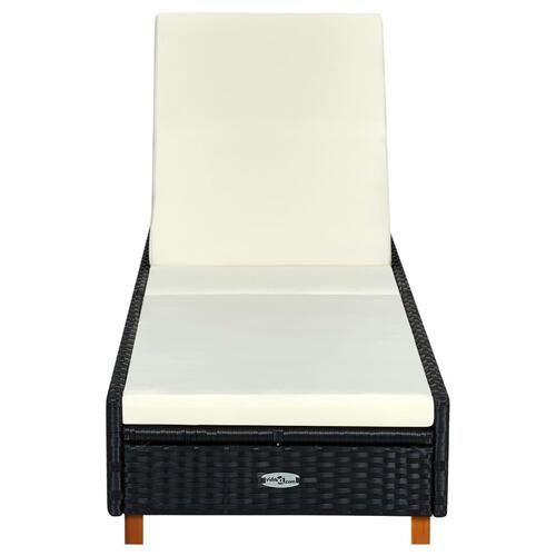 Liggestol med hynde polyrattan sort