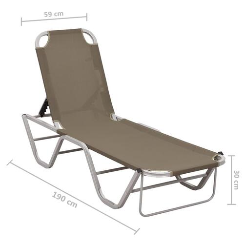 Liggestol aluminium og textilene gråbrun