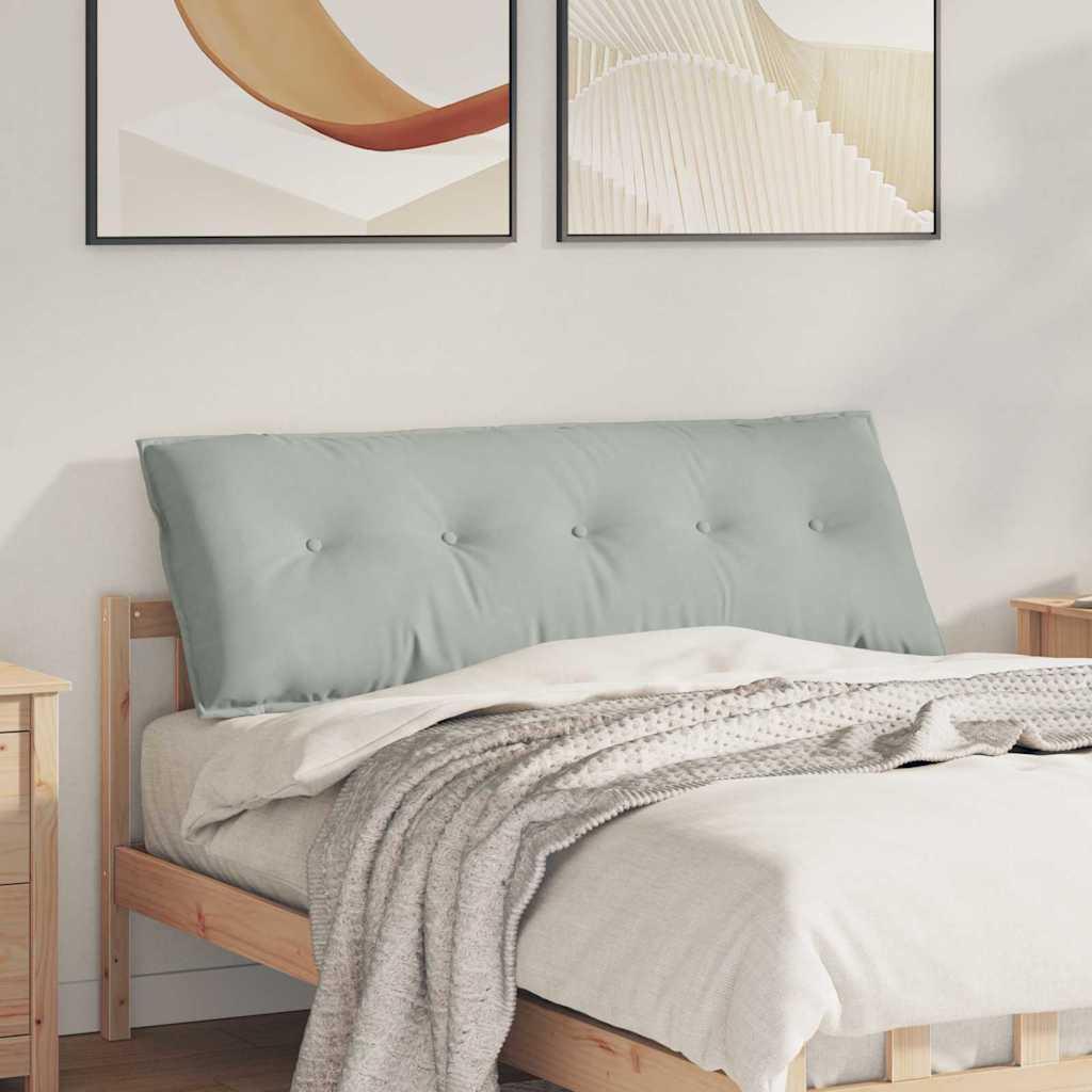 Rygpude Lysegrå 140 x 50 cm Velourstof billede