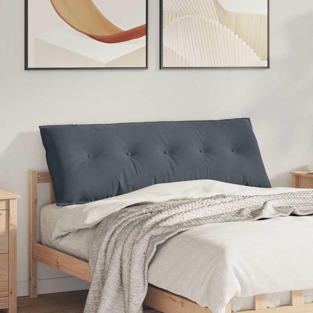 Rygpude Mørkegrå 140 x 50 cm Velourstof billede
