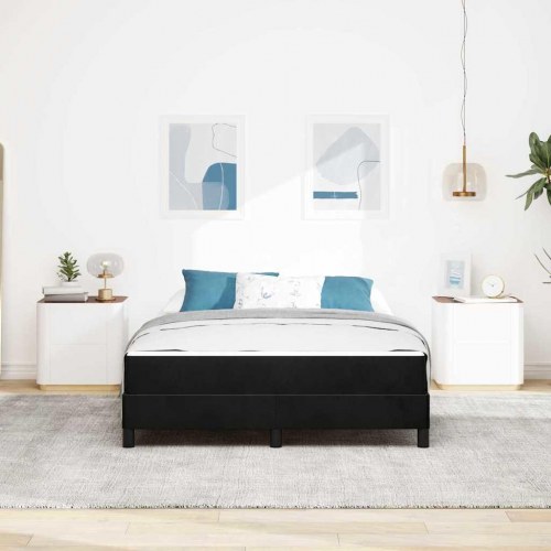 Kontinentalseng med madras Sort 140 x 220 cm Stof