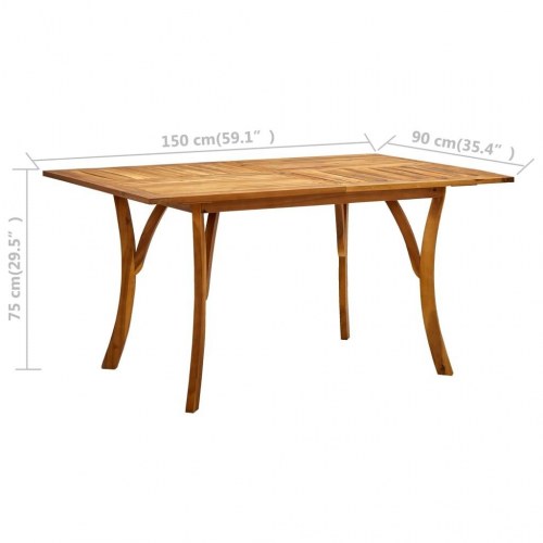 Havebord i massivt akacietræ 150 × 90 × 75 cm - olieret