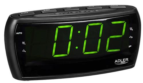Vækkeur radio med LED-display - Adler AD 1121, sort