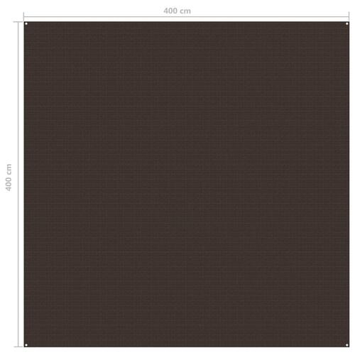 Telttæppe 400x400 cm brun